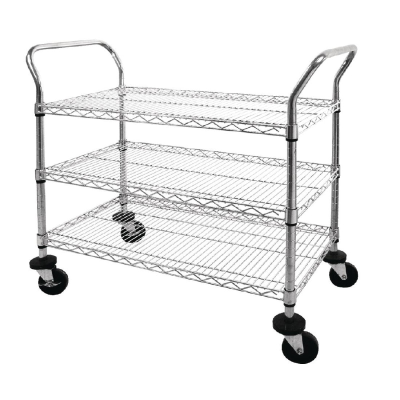 Chromer 3-stufiger Servierwagen - Vogue - Fourniresto Chromer 3-stufiger Servierwagen - Vogue - Fourniresto