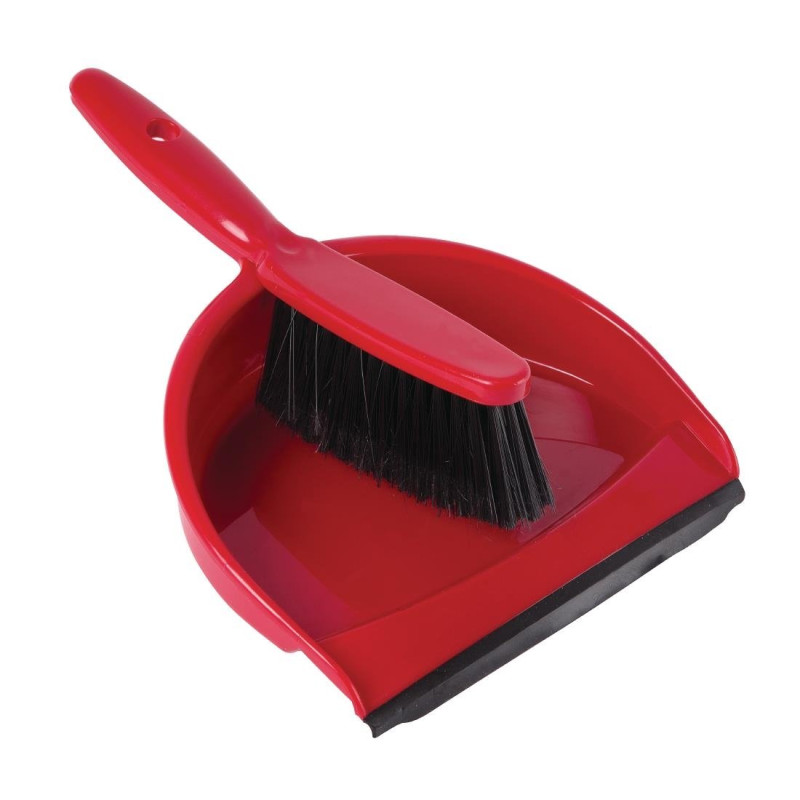 Soft Bristle Dustpan and Red Shovel Set - Jantex - Fourniresto Soft Bristle Dustpan and Red Shovel Set - Jantex - Fourniresto