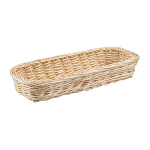 Rechteckiger Besteckkorb aus Rattan und Polypropylen 270 x 100 mm - APS - Fourniresto