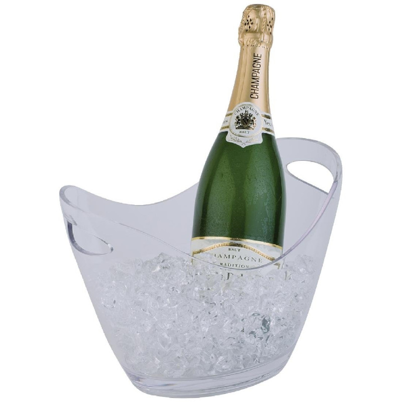 Emmer voor wijn of champagne transparant met handvatten voor 2 flessen - APS - Fourniresto Emmer voor wijn of champagne transparant met handvatten voor 2 flessen - APS - Fourniresto