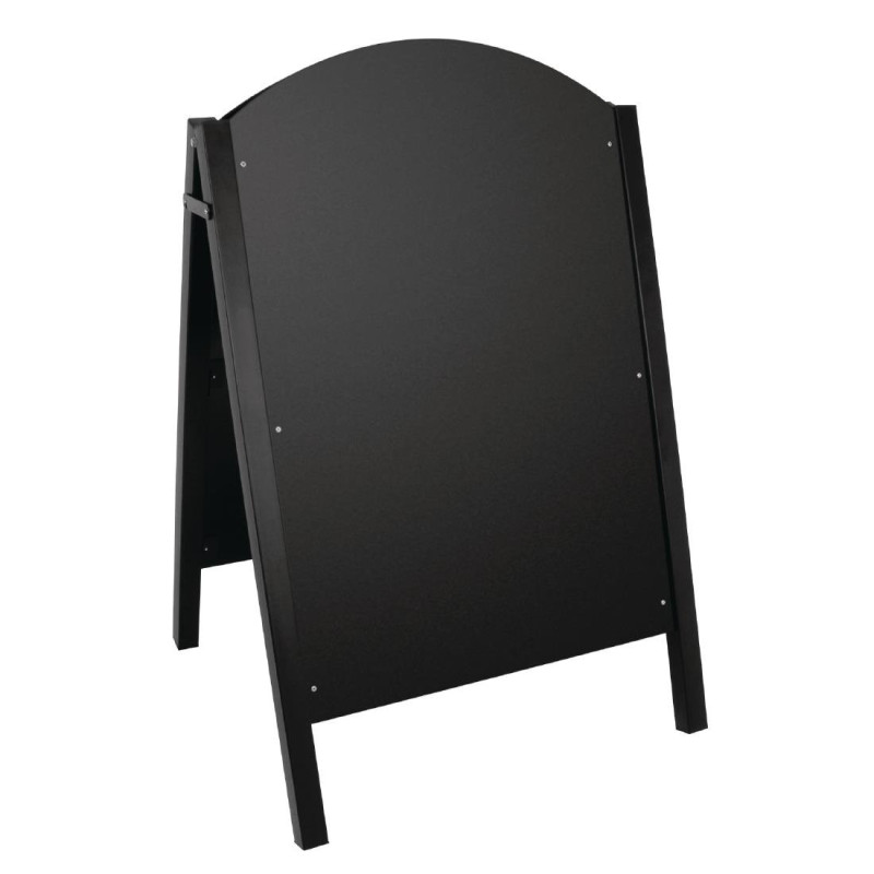 Schwarze Gehwegtafel mit Metallstruktur 675 x 660 mm - Olympia - Fourniresto Schwarze Gehwegtafel mit Metallstruktur 675 x 660 mm - Olympia - Fourniresto