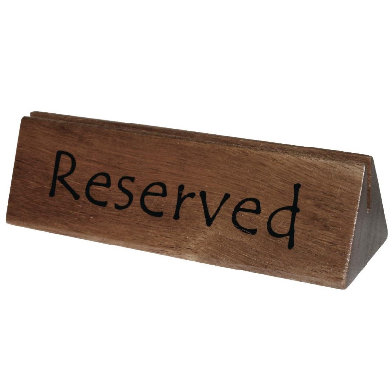 Wooden Reserved Table Sign 150 x 35 mm - Olympia - Fourniresto Wooden Reserved Table Sign 150 x 35 mm - Olympia - Fourniresto