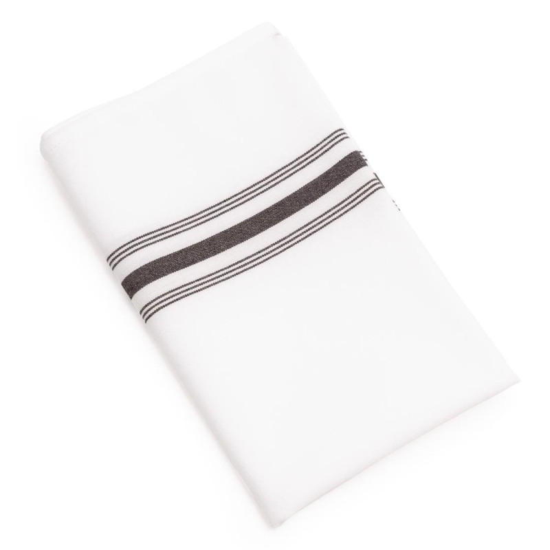 Serviette de Table Bistro avec Rayures Noires 560 x 460 mm - Lot de 10 - FourniResto - Fourniresto Serviette de Table Bistro avec Rayures Noires 560 x 460 mm - Lot de 10 - FourniResto - Fourniresto