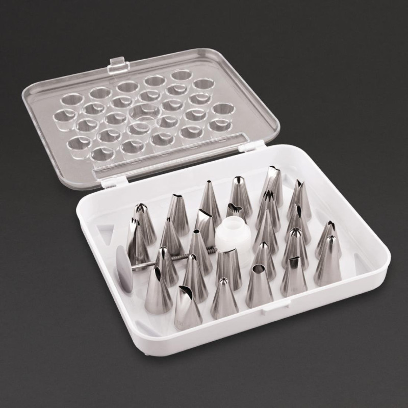 Assortiment van 26 RVS Spuitmondjes - Vogue - Fourniresto Assortiment van 26 RVS Spuitmondjes - Vogue - Fourniresto