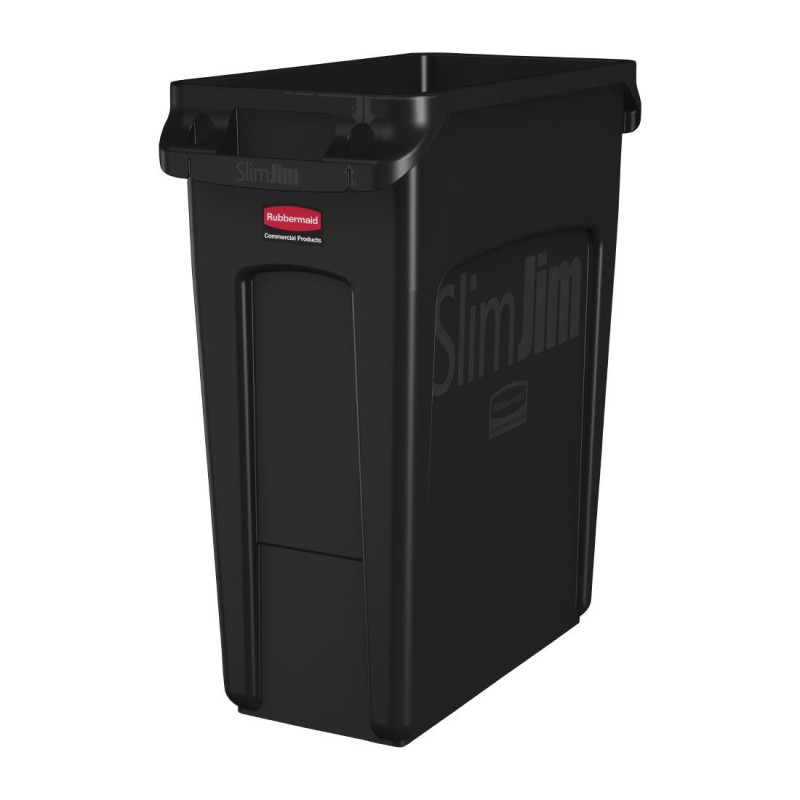 Collecteur de Recyclage avec Conduits d'Aération Noir 60 L - Rubbermaid - Fourniresto Collecteur de Recyclage avec Conduits d'Aération Noir 60 L - Rubbermaid - Fourniresto