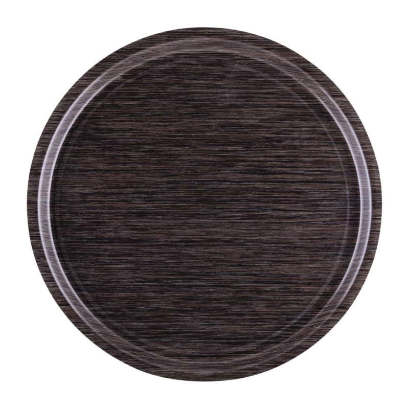 Ronde Antislip Serveerblad Wengé Ø 450 mm - Roltex - Fourniresto Ronde Antislip Serveerblad Wengé Ø 450 mm - Roltex - Fourniresto