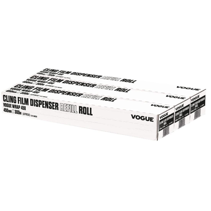 Frischhaltefolienrollen für den Wrap450-Spender - 3er-Pack - Vogue - Fourniresto Frischhaltefolienrollen für den Wrap450-Spender - 3er-Pack - Vogue - Fourniresto