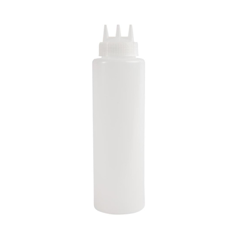 Flexible Transparent Bottle 3 nozzles 908ml - Vogue - Fourniresto Flexible Transparent Bottle 3 nozzles 908ml - Vogue - Fourniresto