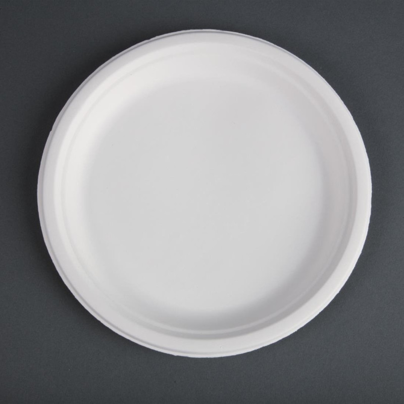 Teller aus kompostierbarem Bagasse 26 cm - Packung mit 50 Stück - Fiesta Green - Fourniresto Teller aus kompostierbarem Bagasse 26 cm - Packung mit 50 Stück - Fiesta Green - Fourniresto
