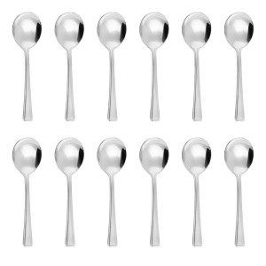 Ronde RVS Soeplepel - Set van 12 - Olympia - Fourniresto