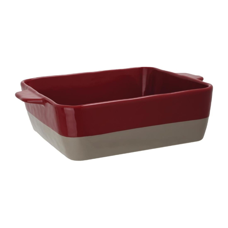 Rectangular Red and Taupe Roasting Dish 4.2L - Olympia - Fourniresto Rectangular Red and Taupe Roasting Dish 4.2L - Olympia - Fourniresto