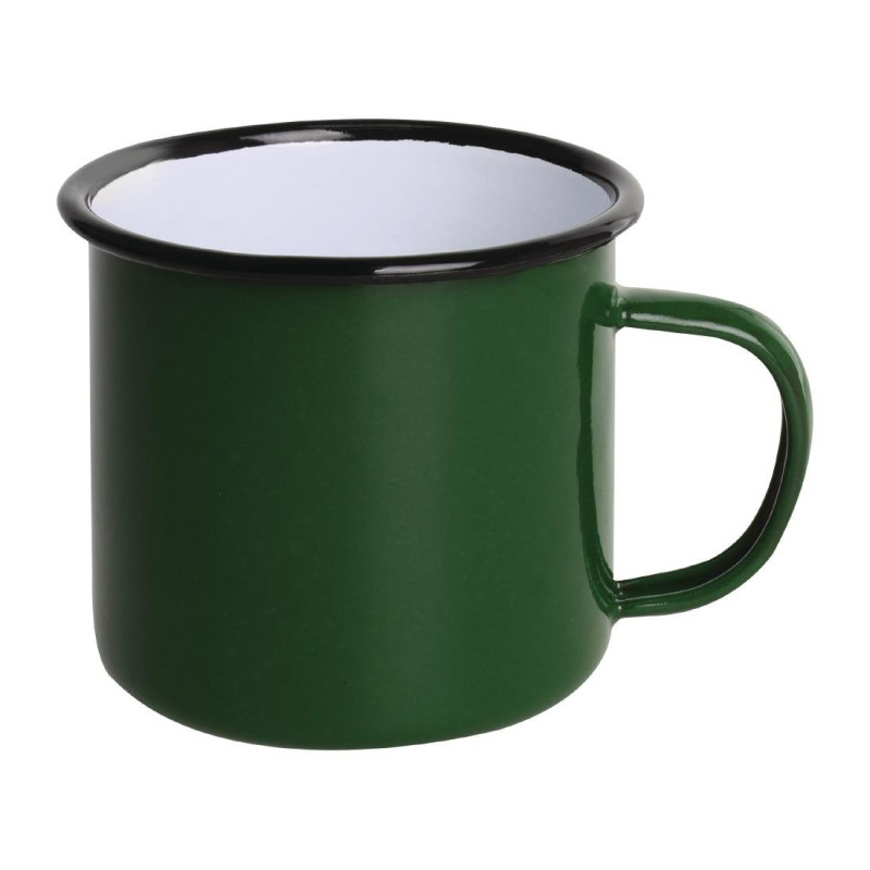 Mugs en Acier Émaillé Gris et Noir 350ml - Lot de 6 - Olympia - Fourniresto Mugs en Acier Émaillé Gris et Noir 350ml - Lot de 6 - Olympia - Fourniresto