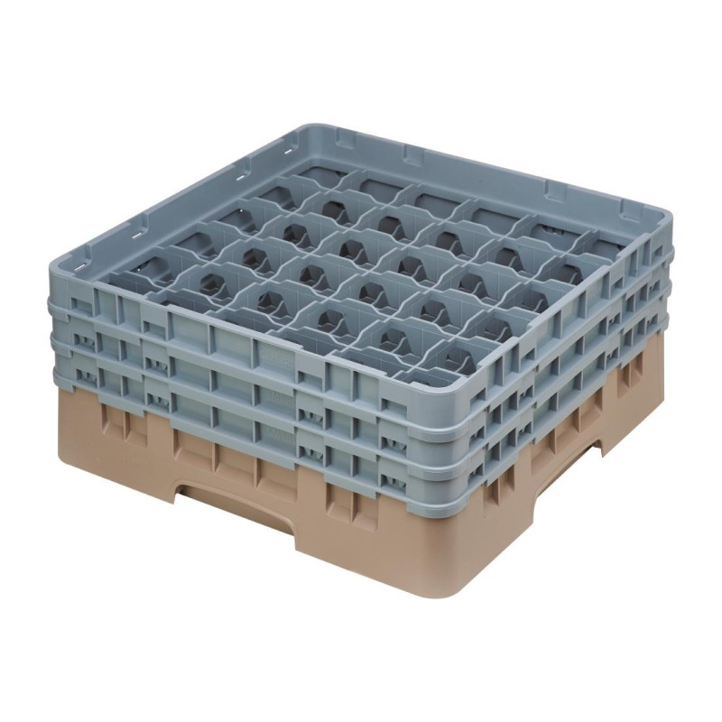 Casier à Verres 36 Compartiments Camrack Beige Hauteur Max 174mm - Cambro - Fourniresto Casier à Verres 36 Compartiments Camrack Beige Hauteur Max 174mm - Cambro - Fourniresto