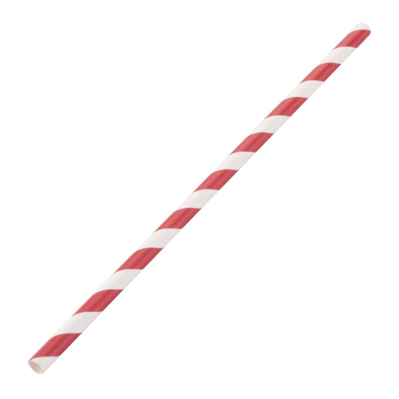 Papieren composteerbare gestreepte rietjes rood en wit 210mm - Pak van 250 - Fiesta Green - Fourniresto Papieren composteerbare gestreepte rietjes rood en wit 210mm - Pak van 250 - Fiesta Green - Fourniresto
