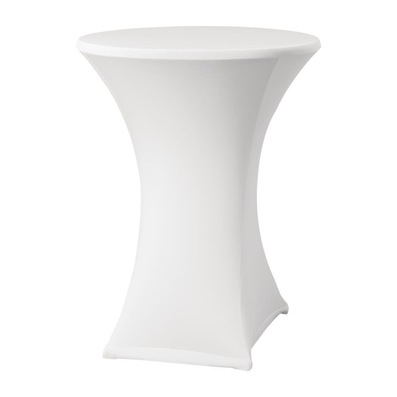 White Samba Extendable Table Cover for Table with Crossed Legs - FourniResto - Fourniresto White Samba Extendable Table Cover for Table with Crossed Legs - FourniResto - Fourniresto