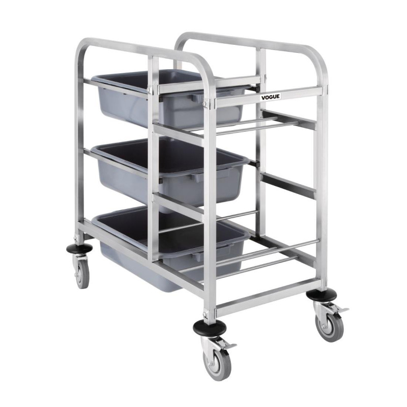 Kantinenwagen aus Edelstahl 3 Etagen - Vogue - Fourniresto Kantinenwagen aus Edelstahl 3 Etagen - Vogue - Fourniresto