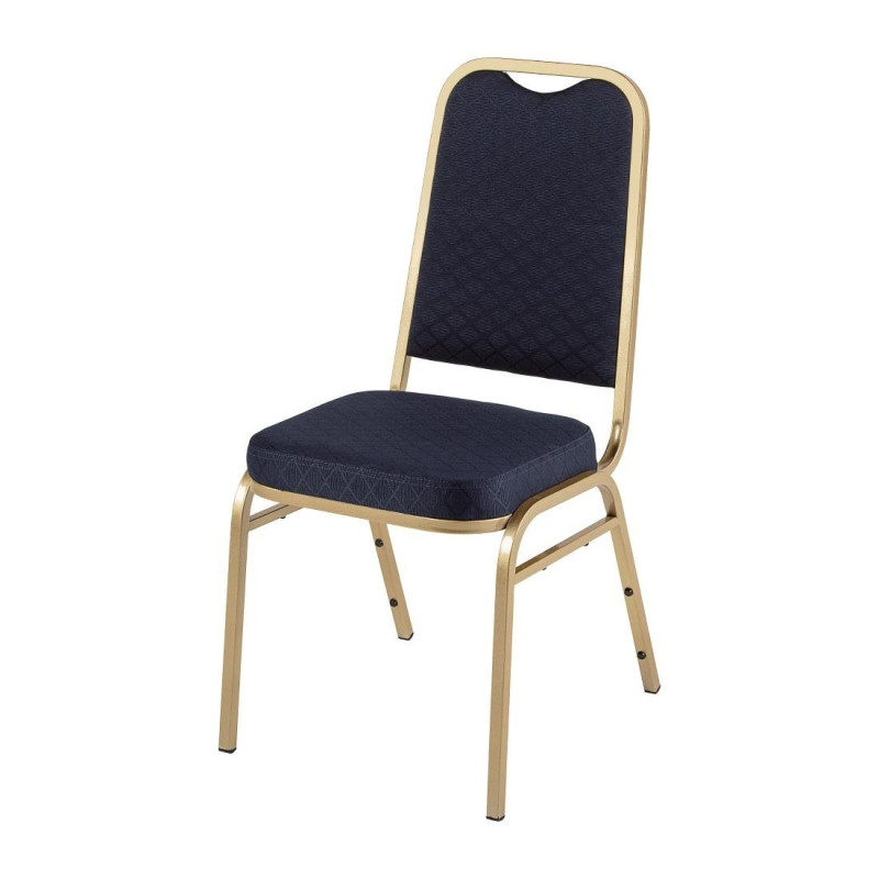Banketstoelen met blauwe vierkante rugleuning - set van 4 - Bolero - Fourniresto Banketstoelen met blauwe vierkante rugleuning - set van 4 - Bolero - Fourniresto