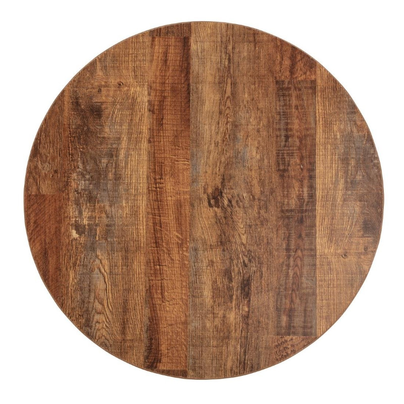 Tafelblad Rond met Verouderd Houten Effect - 600mm - Bolero Tafelblad Rond met Verouderd Houten Effect - 600mm - Bolero