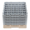Glazenrek met 36 compartimenten Camrack Beige 500 x 500 mm - Cambro