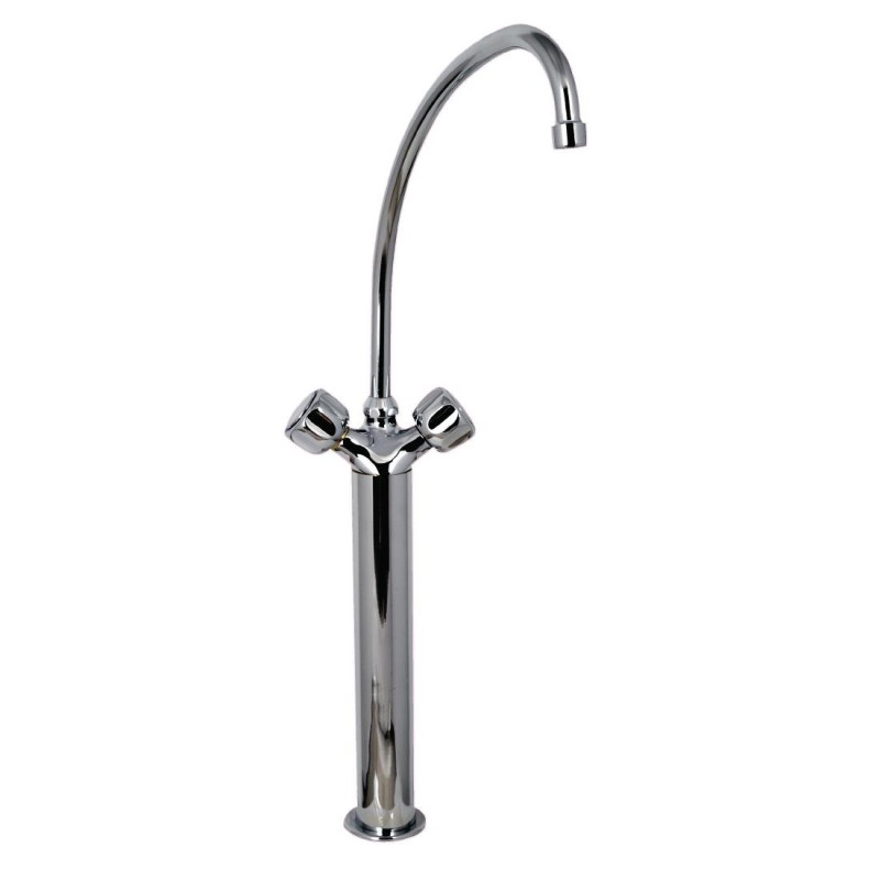 Single-hole Heavy Model 3/4" Mixer Tap with 2 Column Taps - L 200mm - FourniResto Single-hole Heavy Model 3/4" Mixer Tap with 2 Column Taps - L 200mm - FourniResto