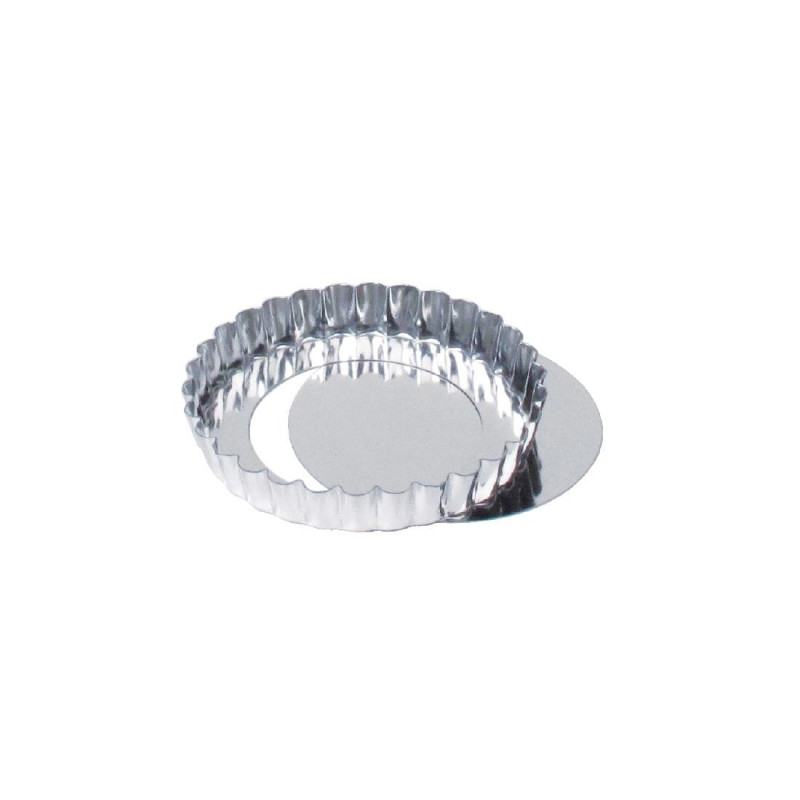 Fluted Quiche Mold with Removable Bottom - Ø 120 mm - FourniResto Fluted Quiche Mold with Removable Bottom - Ø 120 mm - FourniResto