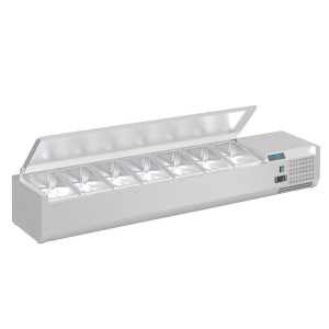 Saladière om neer te zetten met deksel Serie G - 7 x GN 1/4 - Polar