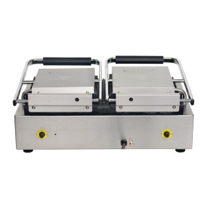 Grill met dubbele geribbelde contactplaat - 230V