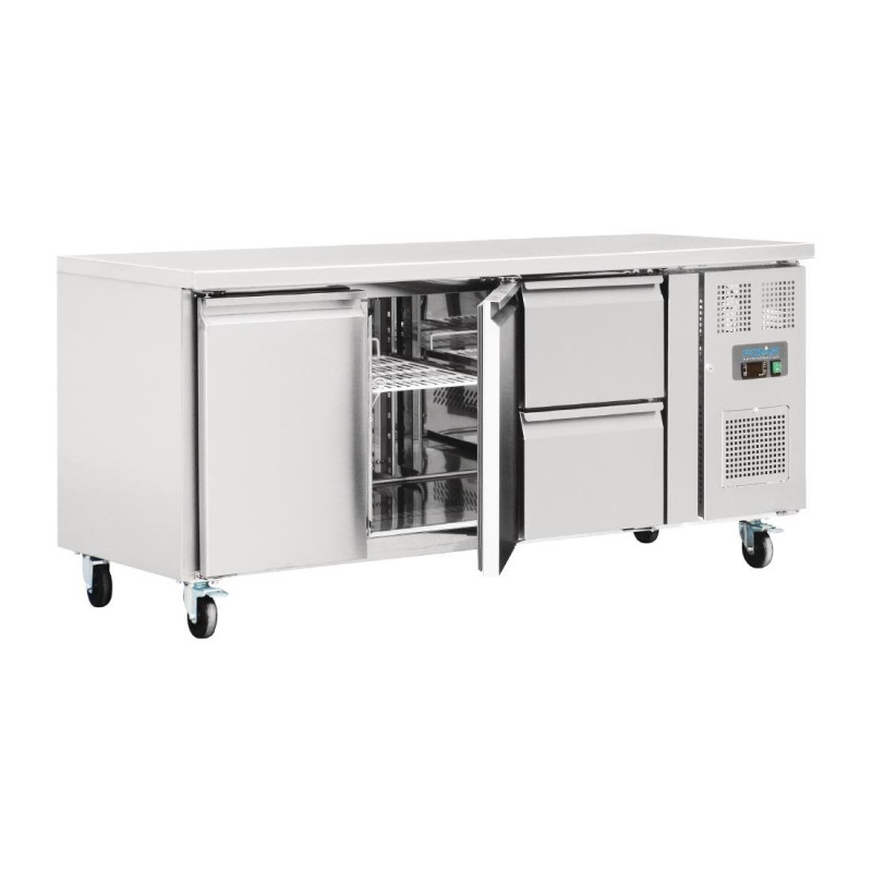 Gekoelde tafel met 2 deuren en 2 laden Serie U - 417L - Polar - Fourniresto Gekoelde tafel met 2 deuren en 2 laden Serie U - 417L - Polar - Fourniresto
