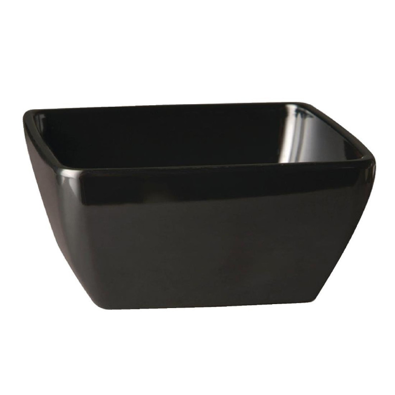 Quadratischer Schüssel aus reinem Schwarzem Melamin - 90 mm - APS - Fourniresto Quadratischer Schüssel aus reinem Schwarzem Melamin - 90 mm - APS - Fourniresto