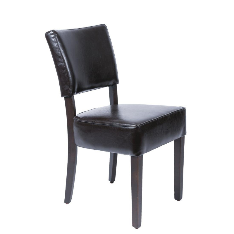 Comfortabele stoelen van donkerbruin kunstleer - Bolero - Fourniresto Comfortabele stoelen van donkerbruin kunstleer - Bolero - Fourniresto