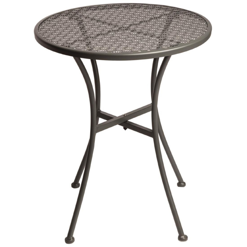 Runder Bistrotisch aus perforiertem Stahl in Grau - 600 mm - Bolero - Fourniresto Runder Bistrotisch aus perforiertem Stahl in Grau - 600 mm - Bolero - Fourniresto