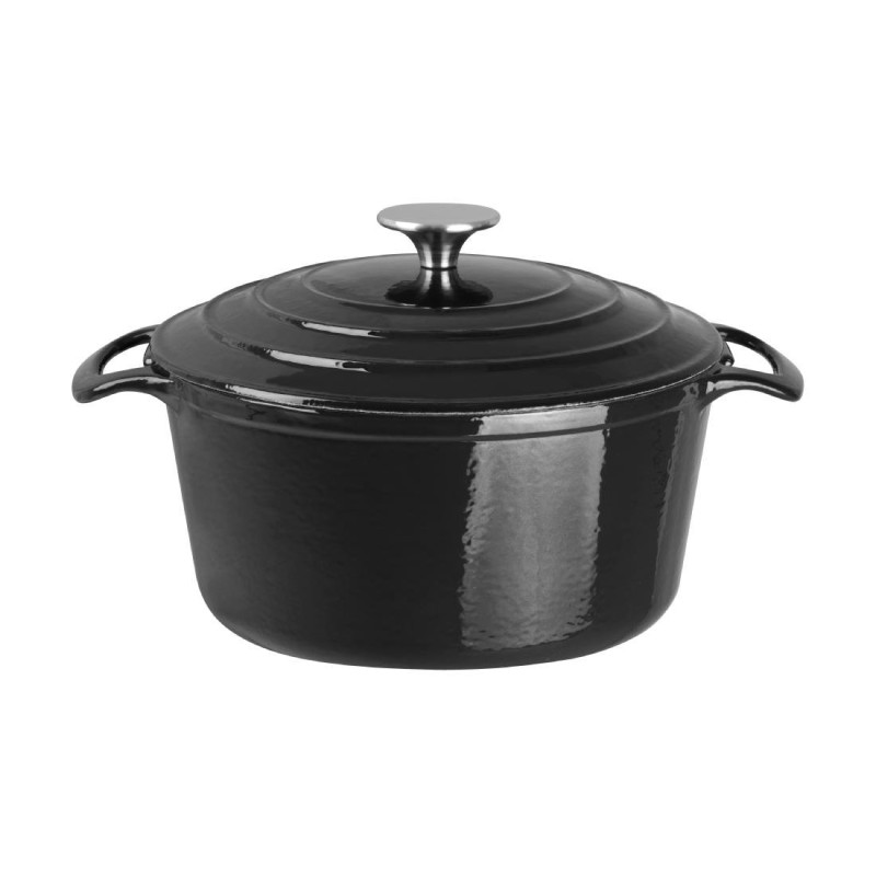 Großer runder schwarzer Schmortopf - 4L - Vogue Großer runder schwarzer Schmortopf - 4L - Vogue