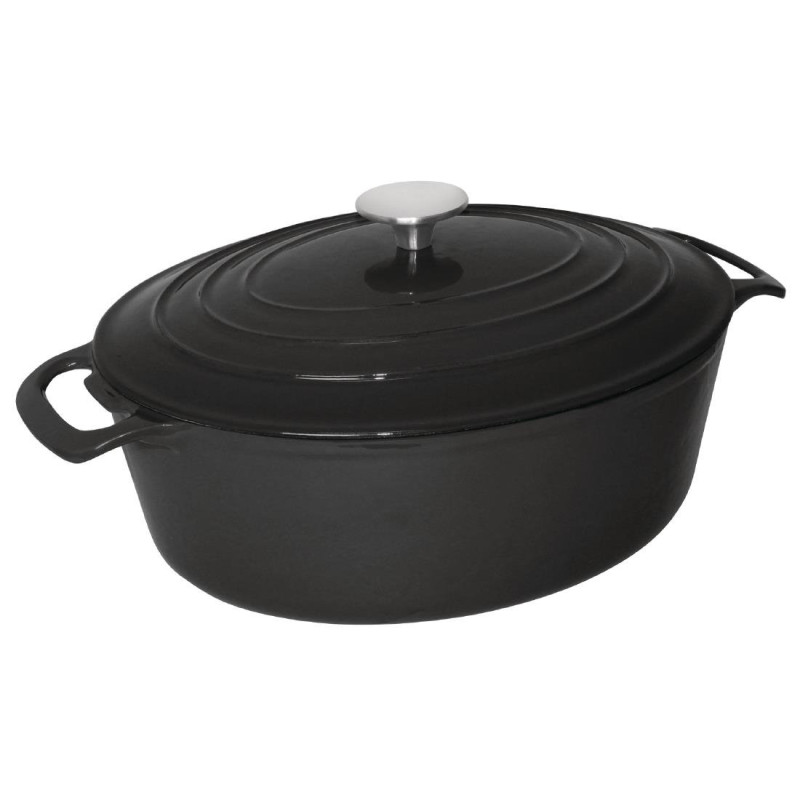 Großer ovaler schwarzer Schmortopf - 6L - Vogue Großer ovaler schwarzer Schmortopf - 6L - Vogue