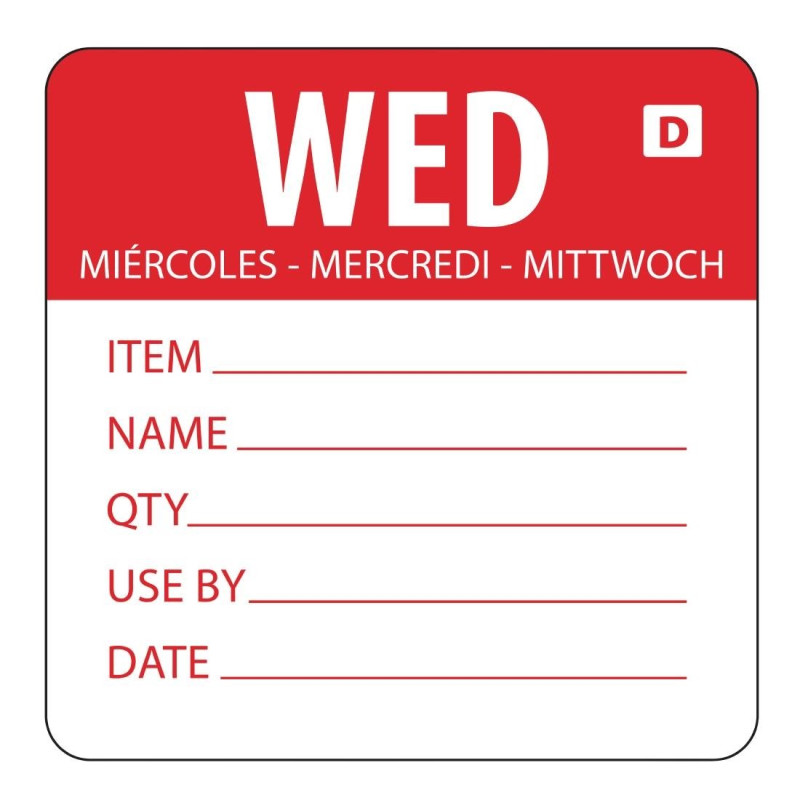 Soluble Labels Wednesday - Roll of 250 - Vogue Soluble Labels Wednesday - Roll of 250 - Vogue