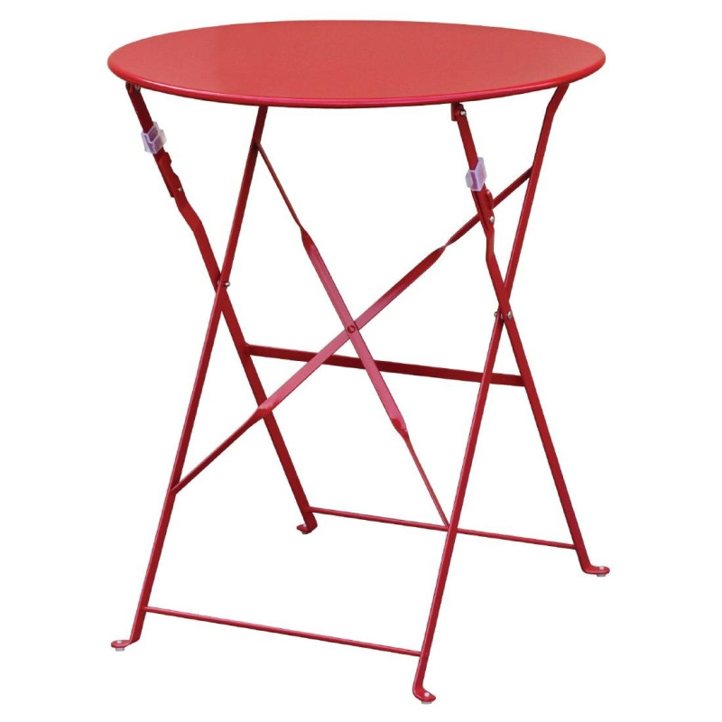 Steel Terrace Table - Red - Bolero - Fourniresto Steel Terrace Table - Red - Bolero - Fourniresto
