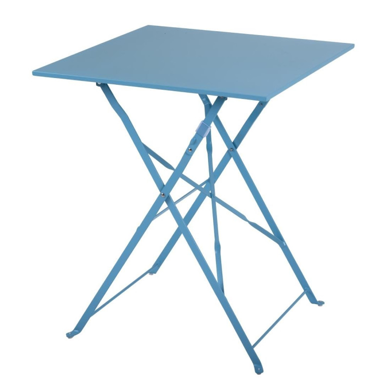Terrassentisch aus quadratischem Stahl - türkisblau - 600mm - Bolero - Fourniresto Terrassentisch aus quadratischem Stahl - türkisblau - 600mm - Bolero - Fourniresto