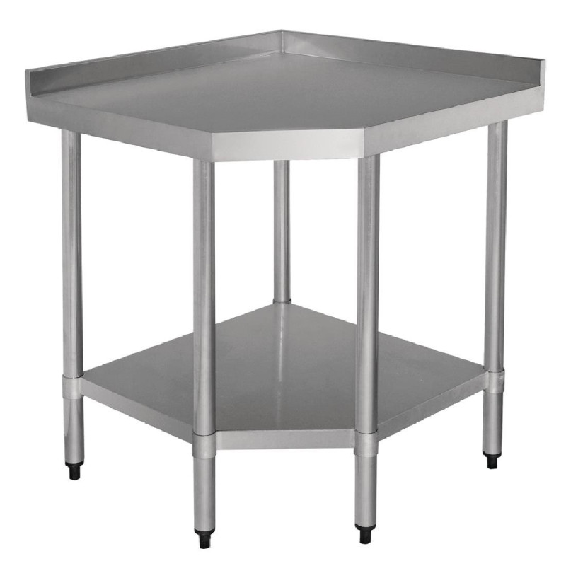 Table D'Angle en Inox-L 900 x 700mm - Vogue Table D'Angle en Inox-L 900 x 700mm - Vogue