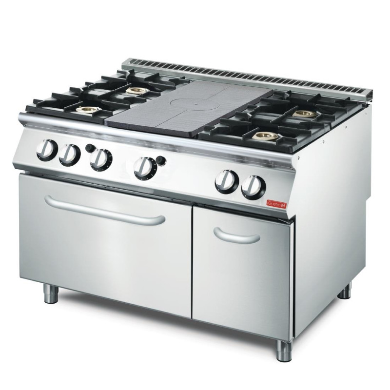 Kochfeld mit 4 lebhaften Gasbrennern, 700 mm - Gastro M - Fourniresto Kochfeld mit 4 lebhaften Gasbrennern, 700 mm - Gastro M - Fourniresto