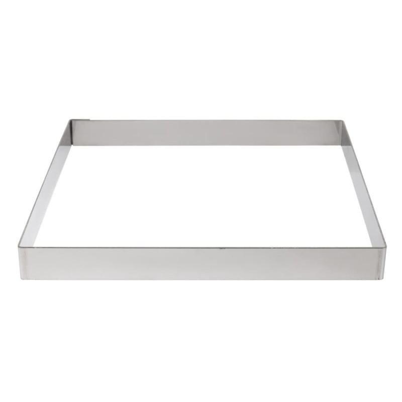 Square Stainless Steel Tart Ring - W 200 x D 200mm - De Buyer Square Stainless Steel Tart Ring - W 200 x D 200mm - De Buyer