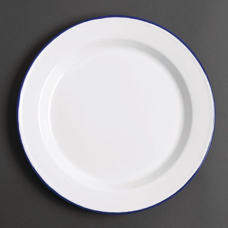 Platte geëmailleerde stalen bord 245mm - Set van 6 - Olympia - Fourniresto Platte geëmailleerde stalen bord 245mm - Set van 6 - Olympia - Fourniresto