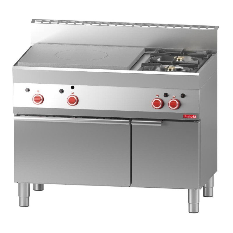 Plaat Gasbrander 650 en 2 Gasbranders op Gasfornuis en Gesloten Kast 650 - Gastro M Plaat Gasbrander 650 en 2 Gasbranders op Gasfornuis en Gesloten Kast 650 - Gastro M