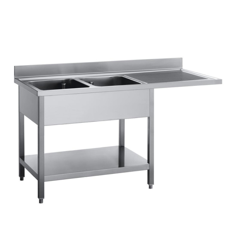 Edelstahl-Tauchbecken mit Spülmaschinen-Durchgang - B 1600 x T 700mm - Gastro M Edelstahl-Tauchbecken mit Spülmaschinen-Durchgang - B 1600 x T 700mm - Gastro M