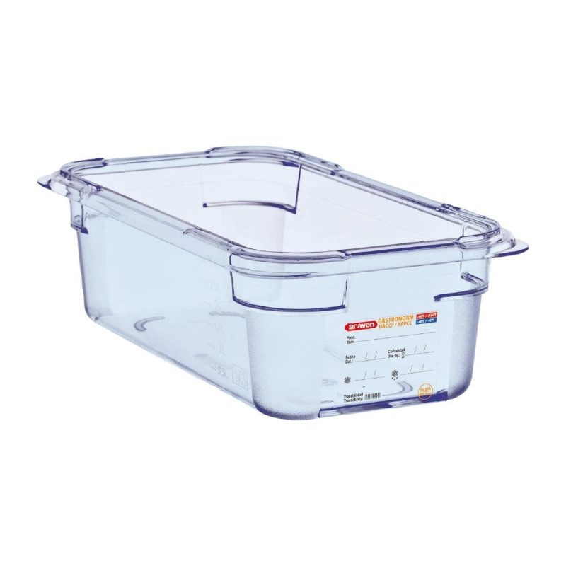 Blue Airtight Container ABS - GN 1/3 100 mm - Araven - Fourniresto Blue Airtight Container ABS - GN 1/3 100 mm - Araven - Fourniresto
