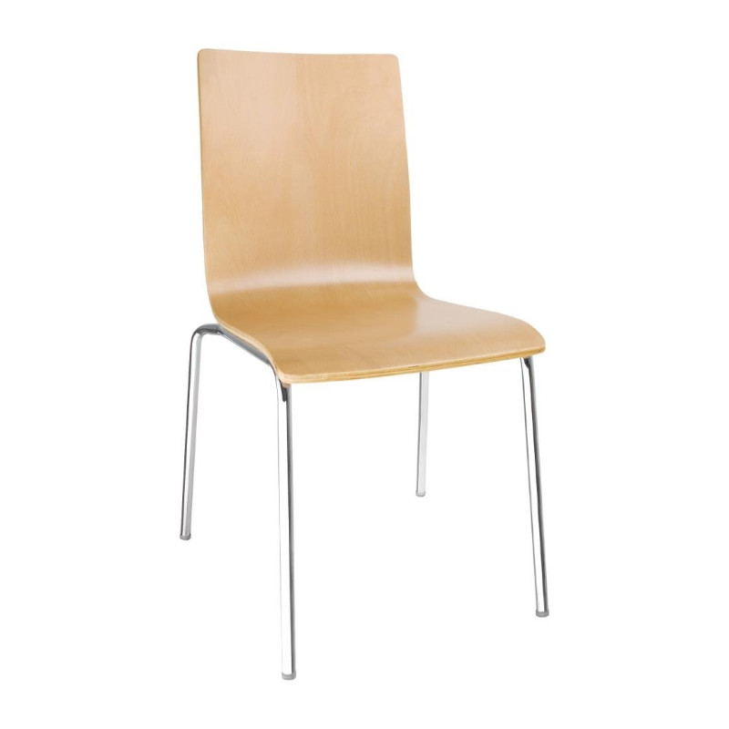Square back natural color chair - Set of 4 - Bolero - Fourniresto Square back natural color chair - Set of 4 - Bolero - Fourniresto