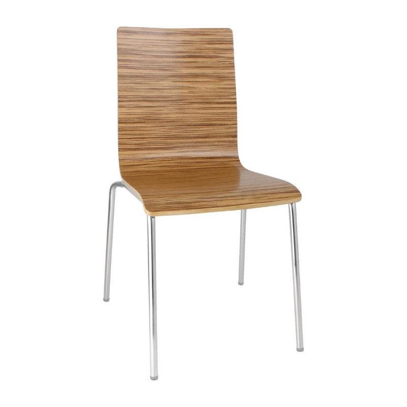 Stuhl mit quadratischer Rückenlehne Zebrano - 4er-Set - Bolero - Fourniresto Stuhl mit quadratischer Rückenlehne Zebrano - 4er-Set - Bolero - Fourniresto