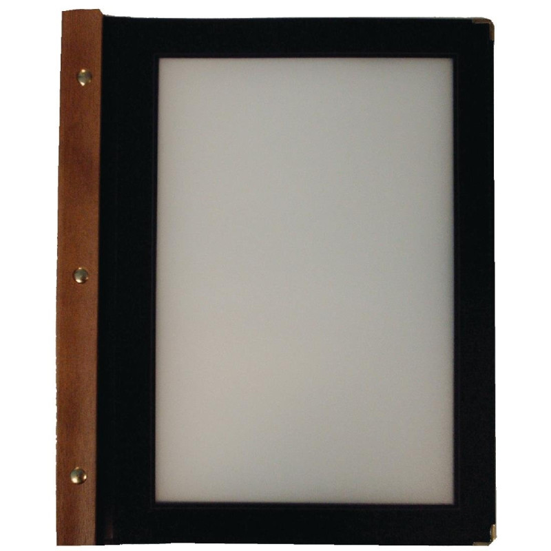 Speisekartenhalter aus schwarzem Holz A4 - Securit - Fourniresto Speisekartenhalter aus schwarzem Holz A4 - Securit - Fourniresto