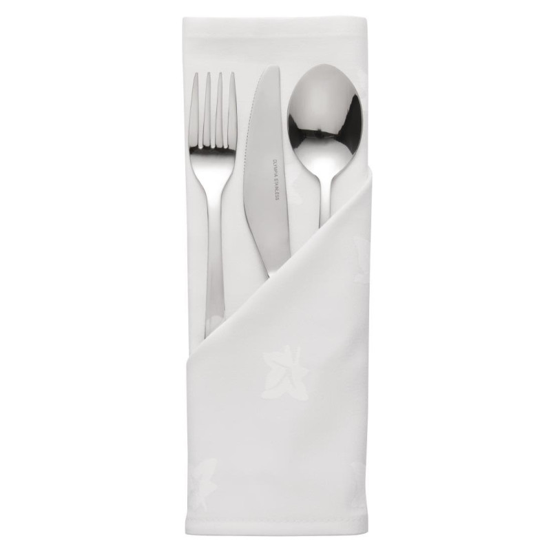 Weiße Baumwoll-Servietten 550 x 550mm - 10er-Pack - Mitre Luxury - Fourniresto Weiße Baumwoll-Servietten 550 x 550mm - 10er-Pack - Mitre Luxury - Fourniresto