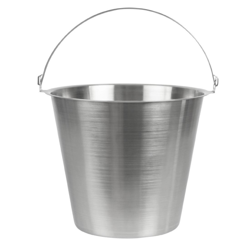 Stainless steel bucket 12L - Jantex - Fourniresto Stainless steel bucket 12L - Jantex - Fourniresto