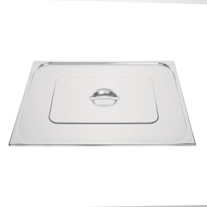 Edelstahl-Doppeldeckel - GN 2/1 Edelstahl - Vogue - Fourniresto