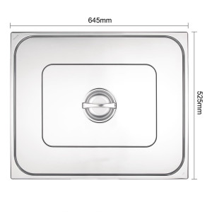 Edelstahl-Doppeldeckel - GN 2/1 Edelstahl - Vogue - Fourniresto